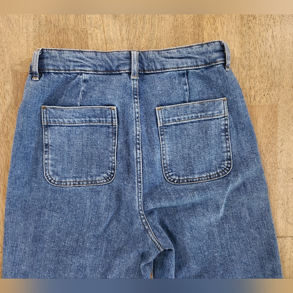 Paris Atelier & Other Stories Faded Flare Patch Pocket High Rise Jeans 28 (D16) - Picture 11 of 11